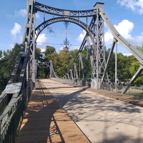 103 meter overspanning geleverd in Peißnitzbrücke, Halle, Duitsland